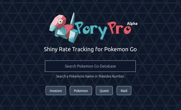 PoryPro - A Pokemon Go Scanning service which also acts as a way to check the Live Shiny Rates of Pokemon